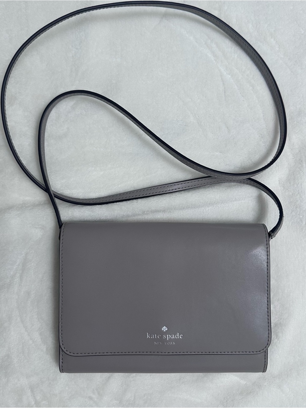 kate spade Gray Leather Crossbody Purse
